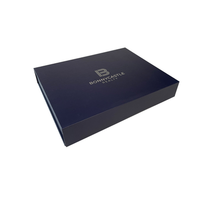 comprare Scatole regalo professionali Navy Blue con disegno a forma di libro e stampa del logo personalizzato online manufacture