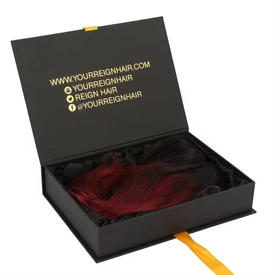 comprar Caja de embalaje de extensión de cabello negro mate Caja de embalaje de paquete de cabello personalizable online manufacture