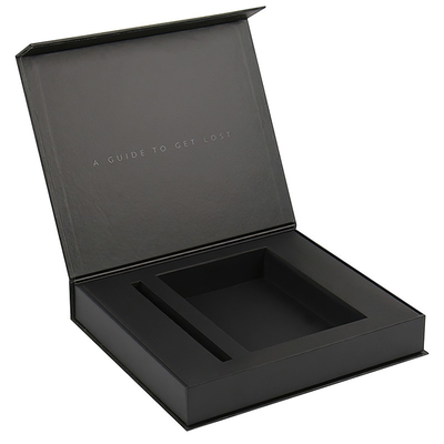 comprar Embalaje de caja magnética personalizada negra de cartón rígido flexible con inserciones online manufacture