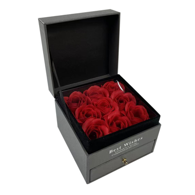購入 ハンドメイド 卸売 花 リップスティック 硬い紙紙 バレンタイン 贅沢 ギフト ボックス 引き出し付き 梱包 online manufacture