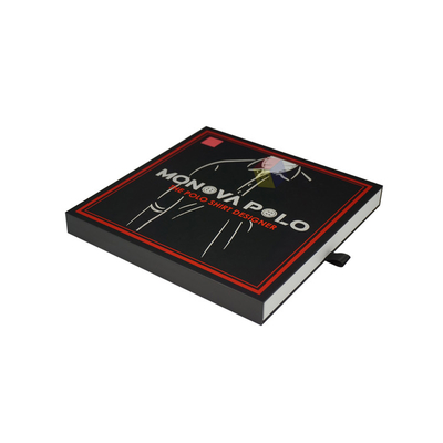 comprar Premium Logotipo personalizado Negro Deslizador de cajones Ropa de regalo camiseta Caja de embalaje Cartón rígido online manufacture