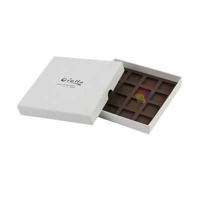 acheter Fabricant Logo personnalisé Emballage cadeau alimentaire Boîte à chocolat blanche Conception avec plateau en papier online manufacture