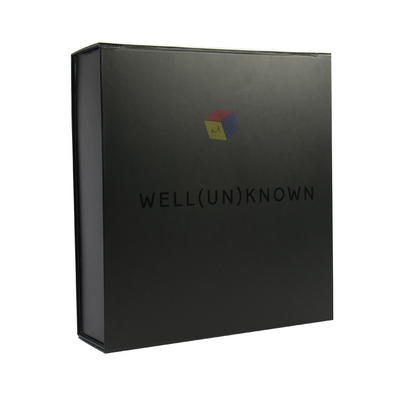 Large Luxury Custom Logo Magnetic Folding Clothes Garment Black Clothing Boxes Packaging rigid Cardboard