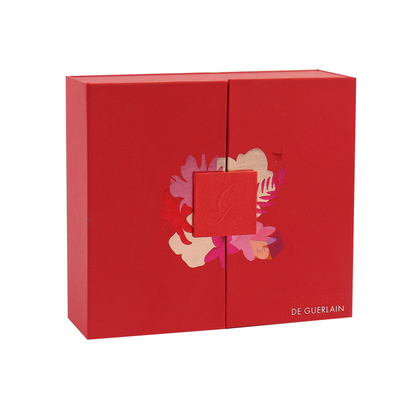 Skin Care Double Door Paper Cardboard Packaging Gift Box with Magnetic Closure Red