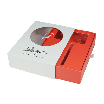 Scatola di cartone rigida, cassetto di carta rigida, set di rossetto, gioiello, box di trucco, cosmetici con vetrina in PVC trasparente.