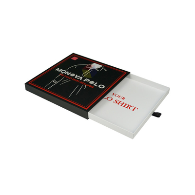 Custom logo Drawer Slide Closure Black Gift Scarf Packaging Box Paper Rigid Cardboard