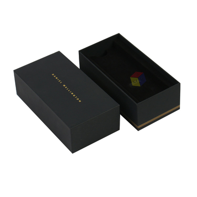 Luxury Matte Black Rigid Paper Cartone Confezionamento Capo E Base Scatole regalo Logo in foglio personalizzato