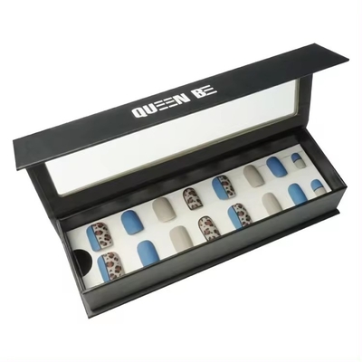 Carta cartone rigido Magnetico Chiudi Presi sulle unghie Box imballaggio Logo personalizzato con finestra trasparente in PVC
