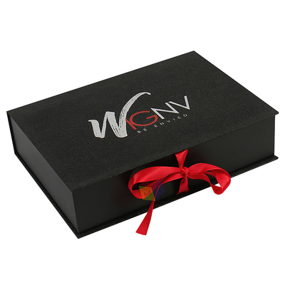Magnetic Custom Hair Extension Packaging With Ribbon And Satin Water Proof