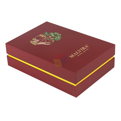 Embalagem de presente de cartão duro de design de luxo Caixas de papel de vinho individuais Impressão personalizada com inserção de espuma