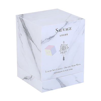Logo di lusso personalizzato carta di cartone rigida candela di cera di soia profumata con barattolo di vetro e scatola regalo confezionamento e schiuma