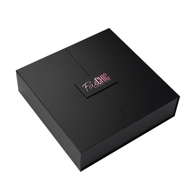 Logotipo de lujo personalizado doble puerta papel magnético extensión de cabello peluca personalizada cajas de embalaje con satén
