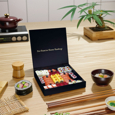 Wholesale Take Away Luxury Custom Magnetic Folding Sushi Packaging Box Food Grade Paper
